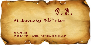 Vitkovszky Márton névjegykártya